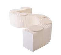 CYHTYM Tabouret Pliable Tabouret en Papier Pliant en accordéon, Banc de Loisirs avec Coussin en PU, Permet d'économiser de l'espace et d'organiser Librement Les Formes(White,320x40x30cm)