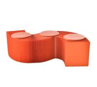 CYHTYM Tabouret Pliable Tabouret en Papier Pliant en accordéon, Banc de Loisirs avec Coussin en PU, Permet d'économiser de l'espace et d'organiser Librement Les Formes(Orange,160x40x30cm)