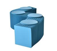 CYHTYM Tabouret Pliable Tabouret en Papier Pliant en accordéon, Banc de Loisirs avec Coussin en PU, Permet d'économiser de l'espace et d'organiser Librement Les Formes(Blue,240x40x30cm)