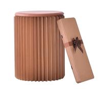 CYHTYM Tabouret Pliable Tabouret Pliant télescopique en Papier Kraft avec Coussin en PU, utilisé pour Les entrées, Les Tables Basses et Les chaises, Les magasins de vêtements(36x38cm/14.17x14.96)