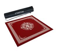 CYHTYM Tapis de Mahjong carré Rouge de Style Chinois, avec Sac de Rangement, antidérapant et antibruit(Red2,90CM/35.4")