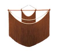 CYHTYM Tenture Murale en Macramé Tapisserie murale bohème en macramé avec perles - Décoration murale artisanale à pompons pour salon, chambre ou décor de mariage(80x65cm/31.5x25.6 in)