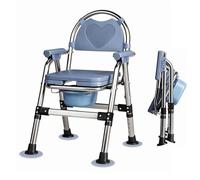 CYHWQ Chaise percée pliante pour adultes - Siège de toilette réglable en hauteur avec assise rembourrée, charge maximale 200 kg, avec porte-papier, pour aînés, handicapés, femmes enceintes et blessés