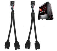 Cyiamku 2 Pièces Répartiteur USB 2.0 9 Broches, USB Header Splitter Carte Mère, Extension Carte Mère, Adaptateur Double Tête pour PC, Contrôleurs RGB, Ventilateurs, Systèmes de Refroidissement