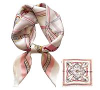 Cyiecweu Foulard en soie pour femme, écharpe légère en soie, bandana, foulard, écharpe élégante, cadeau pour femme (Rose)