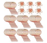 CYILPR Lot de 250 anneaux porte-clés dont 35 anneaux porte-clés et 180 épingles à œillet à vis pour la fabrication de bijoux Couleurs mélangées 25 mm, rose gold, taille unique