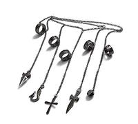 CYILPR Porte-clés cool à cinq doigts Rapers Simple Kurapika Chaînes Bracelet à cinq doigts Bagues Bijoux Cadeau pour Adultes, Tel que montré, taille unique