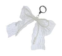CYILPR Porte-clés élégant avec perles et nœud en dentelle pour décoration de sac - Accessoire de mode pour femme, style 1, taille unique