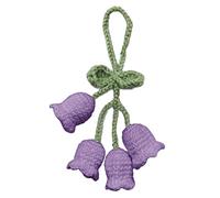 CYILPR Porte-clés en laine crochetée à la main en forme de fleur en forme de feuille de fleur pour sac à main de voiture, P4, taille unique