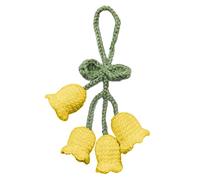 CYILPR Porte-clés en laine crochetée à la main en forme de fleur en forme de feuille de fleur pour sac à main de voiture, Y4., taille unique