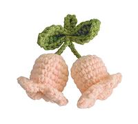 CYILPR Porte-clés en laine crochetée à la main en forme de fleur en forme de feuille de fleur pour sac à main de voiture, Lot de 2., taille unique