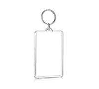 CYILPR Porte-clés rectangulaire en plastique transparent avec cadre photo pour Noël, vacances, fournitures d'affichage de photos, Tel que montré, taille unique