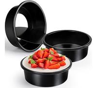 Cyimi Lot de 3 moules à gâteau ronds de 15,2 cm avec revêtement anti-adhésif avec fond amovible pour gâteaux d'anniversaire, fêtes, moules à gâteaux circulaires avec poignées plus larges pour four,
