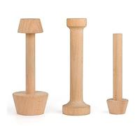 Cyimi Lot de 3 tamper à tarte en bois double face pour tarte à pâtisserie, moule à tarte à faire soi-même, moule à tarte aux œufs, moule à tarte pour mini coquilles à tarte aux œufs, pâtisserie, cheesecake, mini tarte et dessert