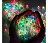 CYIOU 100 Pièces Ballon Led Lumineux Colorés Clignotante Mini Led Ballons Lampes Rond Longue Durée de Veille Réutilisable pour Décoration Halloween Bar Fêtes Mariage Intérieure Extérieure