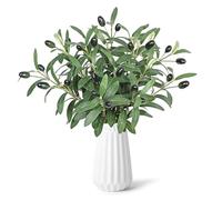 CYIOU 12 Pièces Branches d'olive Artificiel Plante 30 cm/11.8 Pouce Branches D'olivier Artificielles Interieur Branche Olivier pour Table à Manger Vase Bouquet de Mariage Décorer