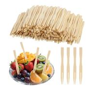 CYIOU 400 Pic Aperitif Fourchette des Frites en Bois Deux Dents Cure Dent
