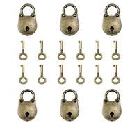CYIOU 6 Pezzi Mini Lucchetto con Orsetto Piccolo Lucchetto Retrò in Lega di Zinco con 6 Chiavi Adatto per Scatola di Legno Custodia in Legno Portagioie e Valigia Ecc