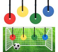 CYIOU Lot de 4 Cage de Foot Circulaire Cages et 15.5 cm Mini Buts Entrainement Football avec Sangle Velcro But de Foot Exterieur pour Adultes Lancer des Coups Pied Précision Cible