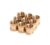 CYJAZNHH Écrous à sertir moletés en laiton thermofusible M1.0-M10, lot de 6 à 100 pièces(Length 7mm,M2(OD 3.5mm)75Pcs)