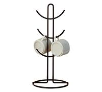 CYJAZNHH Égouttoir à tasses, Égouttoir à tasses en métal multicolore à 6 crochets for mugs et verres(Bronze)