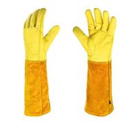 CYJAZNHH Gants de jardinage en cuir à manches longues for l'élagage et le soudage, jaunes, plusieurs tailles(Large)