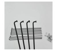 CYJAZNHH Lot de 10 Rayons de vélo électrique courbés en J 12G 2,6 mm, Noirs, 45#, 60-301 mm, avec écrous en Laiton argenté de 14 mm(Length 190mm)
