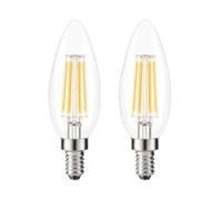 CYJAZNHH Lot de 2 ampoules LED C35 E14, 4 W, équivalent à une ampoule à incandescence de 40 W, 2700 K ou 6000 K(2700k Warm White)