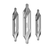 CYJAZNHH Lot de 3 forets à centrer en acier au tungstène HSS, fraises à chanfreiner à 60° for usinage CNC métal, 0,5-6,0 mm(4.0mm)