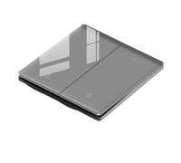 CYJAZNHH Panneau de commutateur de lumière carré en verre, panneau mural à bouton poussoir 16a(2gang)