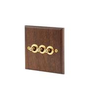 CYJAZNHH Panneau mural d'interrupteur d'éclairage, 1 à 4 boutons, interrupteur à bascule, 2 voies, noir, 110V-250V(3gang Switch)