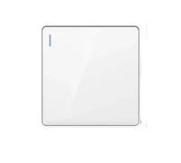 CYJAZNHH Panneau mural d'interrupteur d'éclairage, panneau PC 16A, bouton à bascule, 1 à 4 gangs, 1 à 2 voies, multicolore, 86mm(White 1gang,1way)