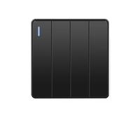 CYJAZNHH Panneau mural d'interrupteur d'éclairage, panneau PC 16A, bouton à bascule, 1 à 4 gangs, 1 à 2 voies, multicolore, 86mm(Black 4gang,2way)