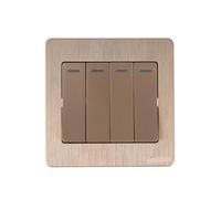 CYJAZNHH Panneau mural interrupteur doré, 1-4 boutons, 1 voie, 1 pièce, marche/arrêt(4-gang)