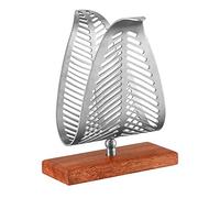 CYJAZNHH Porte-serviettes en papier autoportant en acier inoxydable et bois, motif feuilles multicolores(Silver)