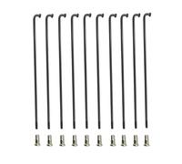 CYJAZNHH Rayon de Roue de vélo, Lot de 37 Rayons et écrous for vélo électrique 2,6 mm J-Bend Noir 45 Acier(180mm)