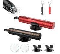 CYJJYZ 2 Pièces Marteau de Sécurité pour Voiture, Portable Brise Vitre Coupe Ceinture, Nouveau 2 en 1 Marteau d'urgence, avec Socle, Verre de Test, pour Voiture