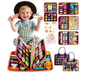 CYJJYZ Busy Board, Jouets d'Activité, Quiet Book, Livre Montessori, Idéal comme Jouet de Voyage Avion et Voiture, Jouet Montessori Cadeau pour Enfants Garçon Fille 1 2 3 4 Ans
