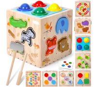 CYJJYZ Jeux Montessori, 8 en 1 Jouet Montessori, Jeux en Bois Jouet Educatif, Activités de Tri Sensoriel, Développer la Pensée et Compétences Pratiques, pour Les 1 2 3 4 Ans et Plus