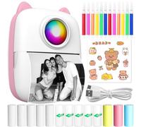 CYJJYZ Mini Imprimante Portable, Imprimante de Poche, sans FI Bluetooth Mini Imprimante Thermique, Imprimante sans Encre pour iOS & Android pour Notes, Photos, Journal, D'étiquettes (Rose)