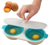 CYJXL CY056 Pocheuse à œufs, 2 tasses Pocheur doeufs micro-ondes, Fabricant doeufs pochés au micro-ondes, Pochoir doeufs au four à micro-ondes Avec couverture (Lave-vaisselle), Le Noir