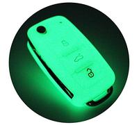 CYK www. CoverYourKey .de Etui à clés en Silicone Compatible avec Les clés VW Skoda et Seat pour e Voiture à 3 Boutons VA (Lumineux la Nuit)