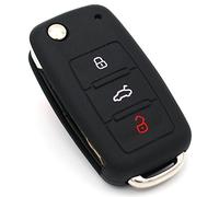 CYK www. CoverYourKey .de Etui à clés en Silicone Compatible avec Les clés VW Skoda et Seat pour e Voiture à 3 Boutons VA (Noir)