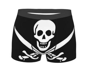 Cykazhst Boxer extensible confortable pour homme Motif drapeau pirate, Noir , XXL