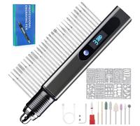 Cykelith Kit de stylo de gravure rechargeable sans fil avec 39 embouts, 10 pochoirs, mini machines de gravure électrique à faire soi-même, outil rotatif pour sculpter des bijoux, pierre, bois, verre,