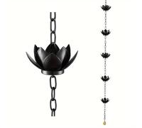 cykjshun Chaîne De Pluie, Coupes De La Chaîne De Pluie Lotus Chaîne De Drainage Remplacement du Tuyau De Descente Rain Chains for L'écoulement De La Gouttière Attrape Pluie Jardin(A)