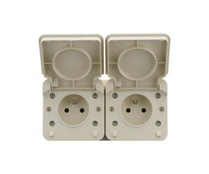 CYKLONE IP55 DOUBLE PRISE 2P+T HORIZONTALE SABLE - DEBFLEX - 730453