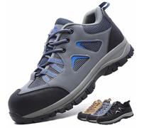 CYKYGGO Chaussures de Sécurité Hommes Femme légère Chaussures de Travail Confortable Embout Acier Protection Baskets De Sécurité Grise Bleu 44