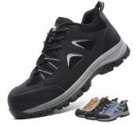 CYKYGGO Chaussures de Sécurité Hommes Femme légère Chaussures de Travail Confortable Embout Acier Protection Baskets De Sécurité Noir 46