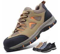 CYKYGGO Chaussures de Sécurité Hommes Femme légère Chaussures de Travail Confortable Embout Acier Protection Baskets De Sécurité Kaki 43